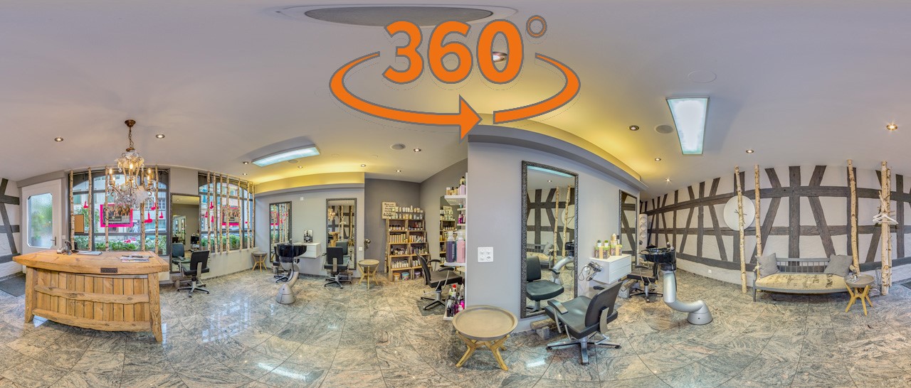 360 Grad Bild vom Friseursalon